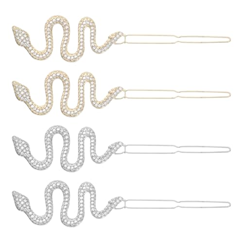 FRCOLOR 4 Stücke Charming Strass Haarspangen Schlangenförmige Haarklammern Mädchen Kopfschmuck von FRCOLOR