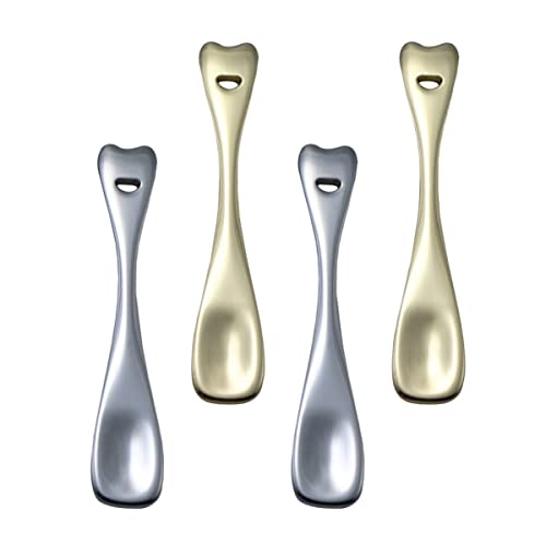 FRCOLOR 4 Stücke Gesichtscreme Löffel Satz aus Zinklegierung Wiederverwendbare Kosmetik Spatel für Gesichtscreme Masken und Seren von FRCOLOR