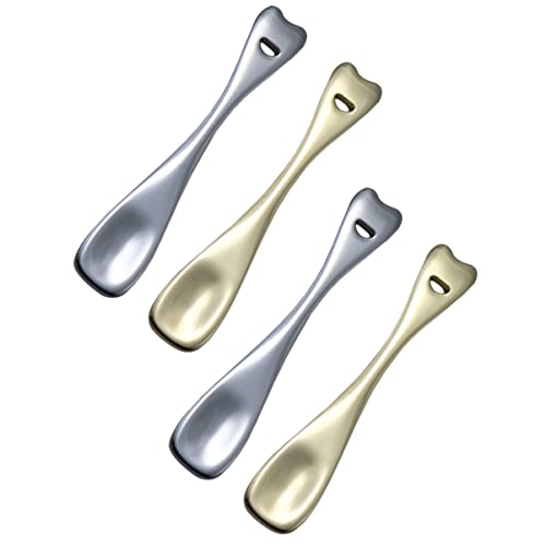 FRCOLOR 4 Stücke Metall Kosmetik Löffel Satz Gesichtscreme Unterpaket Löffel Langlebig für Hautpflege Make Up Masken mit Glatter Oberfläche von FRCOLOR