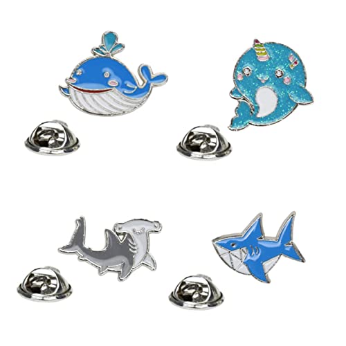 FRCOLOR 4 Stücke Teiliges Cartoon Tier Brosche Kreative Delfin Wal Anstecknadel für Süße Tier Brosche Langlebigem für Kleidung Taschen von FRCOLOR