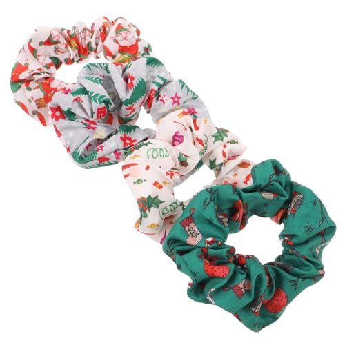 FRCOLOR 4stücke Weihnachts-haargummis Verschiedenen Farben Elastische Haarschmuck-ringe Für Damen Und Mädchen Für Festliche Anlässe Und Alltagslooks von FRCOLOR