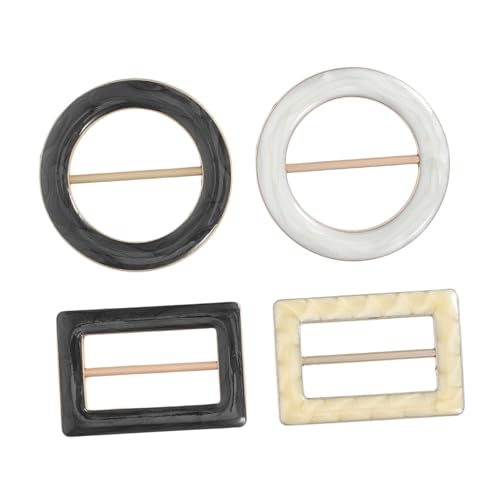 FRCOLOR 4 Teiliger Schalring Und Schieber T Shirt Krawattenklammern Für Damen Hemdklammern Spanner Für Lose Kleidung Schalschnalle – Hut Gürtel Kleidung von FRCOLOR