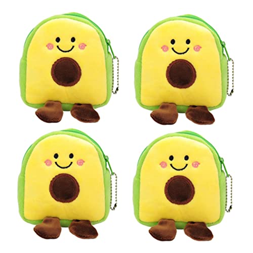 FRCOLOR Avocadoförmige Plüschgeldbörse für Mädchen 4 Stück Münztaschen Süßes Design für Party Shopping und Strand von FRCOLOR