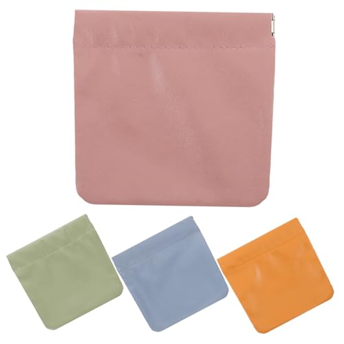 FRCOLOR 4stücke Lippenstiftaufbewahrung Aus Pu-Material Süßes Münztäschchen Mit Druckknopfverschluss Kleiner Geldbörsen-Organizer Für Handtasche Beutel Zur Aufbewahrung Von von FRCOLOR