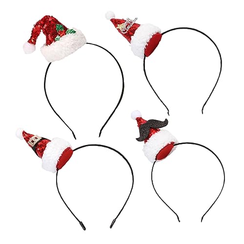 FRCOLOR 4stücke Teiliges Weihnachts-haarbänder Für Erwachsene Kreative Kostüm-accessoires Für Partys Mit Verschiedenen Designs Elchgeweih Weihnachtsmann Für Festlichkeiten Und von FRCOLOR