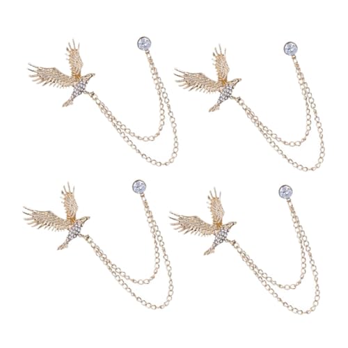 FRCOLOR 4-teilige Strass-brosche Für Männer Und Frauen, Partys Und Besondere Anlässe, Brosche Mit Tierdesign, Anzug-kragennadel Mit Quaste, Dekorationszubehör von FRCOLOR