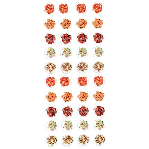 FRCOLOR 40 Stk Haar-accessoires-kit Frucht Flatback Craft Flatback-knopf Schmuckzubehör Flatback-perlen Klare Runde Ornamente Blumen-flatbacks Klare Frucht 3d Applikationen Harz Patch von FRCOLOR