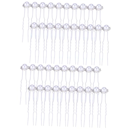 FRCOLOR 40stücke Teiliges U-förmiger Haarnadeln Mit Perlen Und Strass Für Hochzeiten Elegante Haarspangen Für Damen Und Mädchen Für Brautfrisuren Und Festliche Anlässe von FRCOLOR