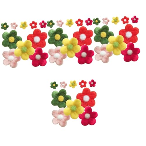 FRCOLOR 40 Stk Zubehör für Haargummis handwerkskunst the craft Filzblumen für Armbänder dekoringe Cartoon- Kinder filzten Handwerk Blumendesign fühlte Charme handgemachte Blumen wolle von FRCOLOR