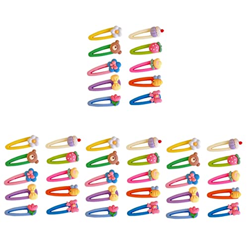 FRCOLOR Haarspangen Für Kinder 40 Stk Karikaturfrucht Gebrochenes Haar Haarklammer Haaraufsätze Haarschmuck Haarspange Kawaii-accessoires Kawaii Haarspangen Kind Mädchen Ausgabekarte Harz von FRCOLOR