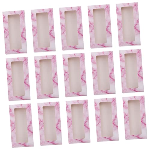 FRCOLOR 40St Wimpern Box eyelash curler wimpernformer wimpern curler Wimpernbox transparent Lash-Tech-Zubehör Pressnagelverpackung drücken Wimpernetui leerer wimpernorganisator Papier Rosa von FRCOLOR
