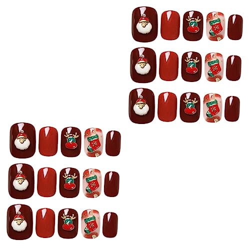 FRCOLOR 48 Stk Nagelsticker Zu Weihnachten Falsche Nägel Für Die Weihnachtsfeier Weihnachtliche Fullcover-nägel Künstliche Nägel Mit Weihnachtsmotiv Kind Abs Vollständige Abdeckung Patch von FRCOLOR