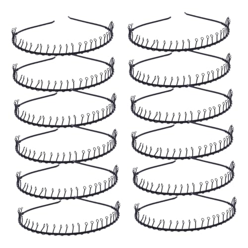 FRCOLOR 48 Stück 31 Gezahntes Stirnband Gewellter Haarreif Haarreifen Aus Eisenzahn Make-up-kamm-stirnband Gewelltes Haarband Haarkamm Stirnband Mann Eisendraht Tuch Umwickeln Modellieren von FRCOLOR