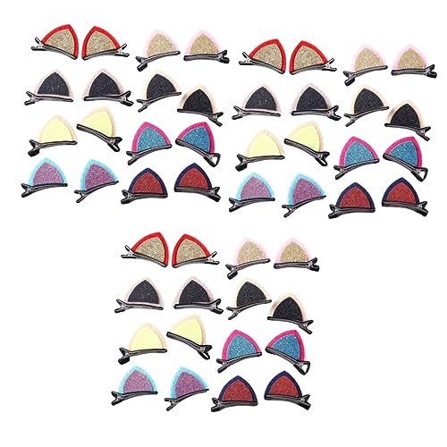 FRCOLOR 48 Stück Katzenohren Haarnadel Glitzernde Katzenohr Haarspangen Katzenohr Haarnadel Haarschmuck Für Frauen Haarschmuck Für Frauen Gesichtsschablonen Paillettenbesatz von FRCOLOR