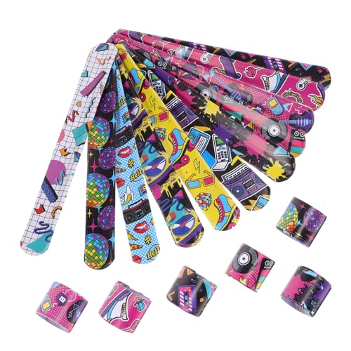 FRCOLOR 48stücke Rockmusik Slap Handgelenk Armbänder Cartoon Armbänder Slap Bracelets Rockmusik von FRCOLOR