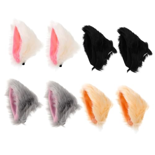 FRCOLOR Katzenohren Haar Clips 4 Stück Cosplay Katzen Ohr Haarnadeln für Kostümparty Halloween Themenfeiern Weiche Leichte Ohrclips für Damen von FRCOLOR