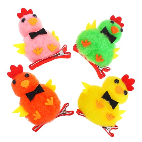 FRCOLOR 4Pcs Haarklammern Seite Haarklammern Neuheit Haarclip Haare Kinder Hair Clip Party Haare Clip Küken Haarzubehör Haarzubehör Küken Haarklammern von FRCOLOR