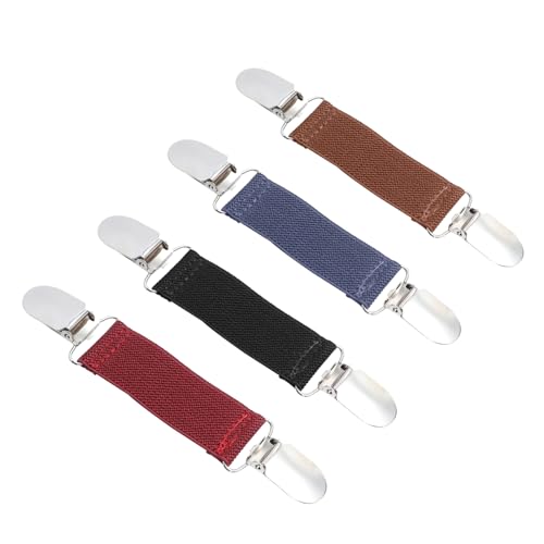 FRCOLOR 4Stücke Pullover Clips Elastische Blend Clips für Strickjacken Schals und Kleider Weinrot und Hochwertige Klammern für Damenbekleidung von FRCOLOR