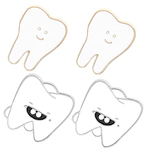 FRCOLOR 4Stücke Teiliges Cartoon Zahnbrosche Pin Lustige Abzeichen für Kleidung Rucksäcke Taschen Kreative Zahnarztbrosche für Erwachsene von FRCOLOR