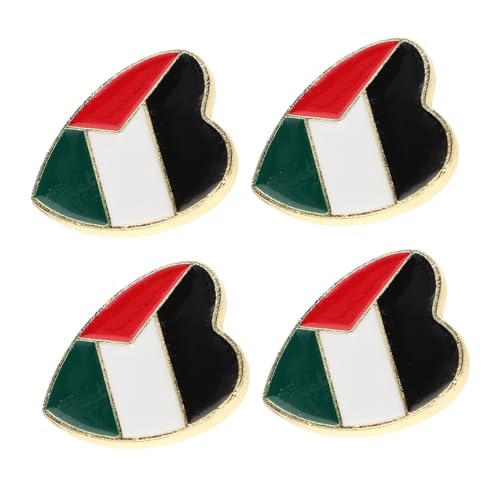 FRCOLOR 4stücke Brosche Mit Palästinensischer Flagge Metall Anstecknadel Für Schal-clip Strickjacken-clip von FRCOLOR