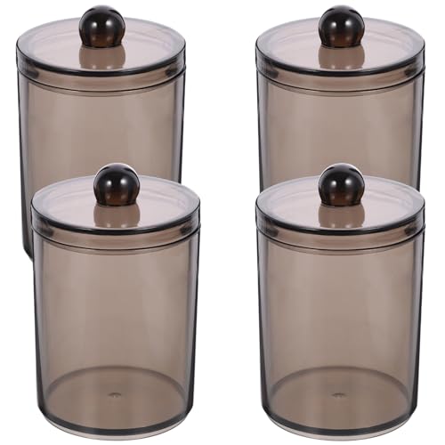 FRCOLOR 4er Set Baumwoll Quitten Behälter Transparente Für Wattestäbchen Wattepads Und Wattebälle Organizer Mit Deckel Und Transparent von FRCOLOR