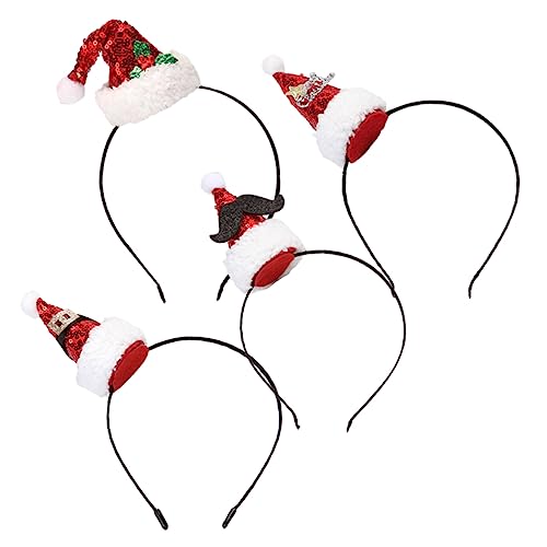 FRCOLOR 4er Set Weihnachts Haarreifen Für Erwachsene Und Lustige Stoffkopfbedeckungen Perfekte Party Dekoration Fotorequisiten Für Weihnachten Und von FRCOLOR