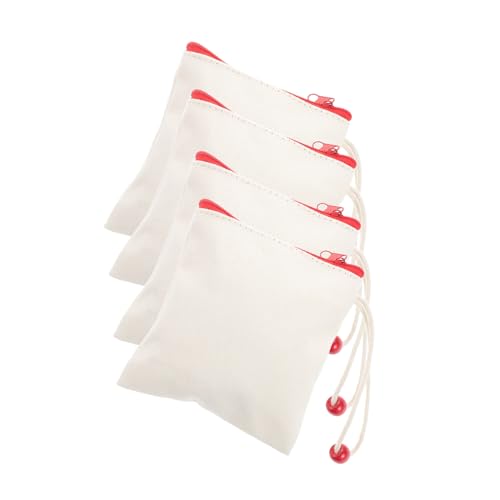 FRCOLOR 4pcs Canvas Kleine Reißverschluss Leere Münzbeutel Beutel, DIY Bastelbeutel Wechseln Geldbeutel Mini -Beutel Frauen Kleiner Reißverschlussbeutel Für Zuhause von FRCOLOR