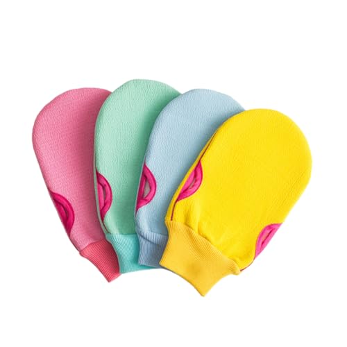 FRCOLOR 4stücke Doppelseitige Duschhandschuhe Peeling-badehandschuhe Badeschwamm Handtuch Aus Polyester Für Damen Und Herren Mittel Beidhändig Tragbar Zur Sanften Hautreinigung Und von FRCOLOR