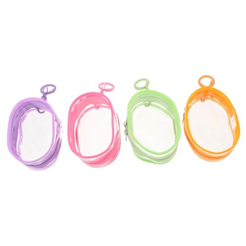 FRCOLOR 4stücke Durchsichtige Figurentasche Als Schlüsselanhänger Transparenter PVC-Beutel Mit Reißverschluss Kleine Aufbewahrungstasche Für Minifiguren Und Sammlerstücke Organizer von FRCOLOR