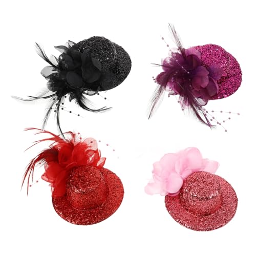 FRCOLOR 4stücke Fascinator Haarspange Haarnadel Steampunk Hut Mesh Garn Party Cosplay Haar Clip Anlass Accessoire FRCOLOR 4stücke Fascinator Haarspange Haarnadel Steampunk Hut Mesh Garn Party Cosplay Haar Clip Anlass Accessoire von FRCOLOR