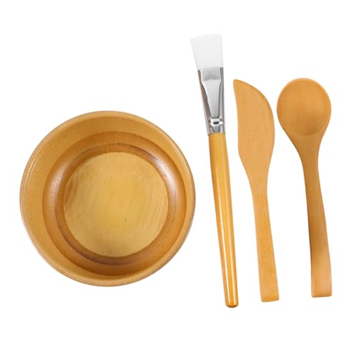 FRCOLOR 4stücke Gesichtsmasken-mischwerkzeug-set Diy Aus Natürlichem Mit Schüssel Spatel Pinsel Und Löffel Für Heimgebrauch Reisen Und Geschenke von FRCOLOR