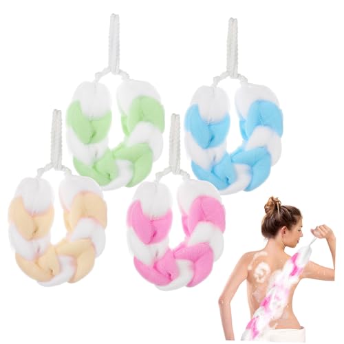 FRCOLOR 4stücke Mit Langer Badeblume Duschball Aus Pe-material Peeling- Für Körper Badebürste in Verschiedenen Farben Schaum Badetuch von FRCOLOR