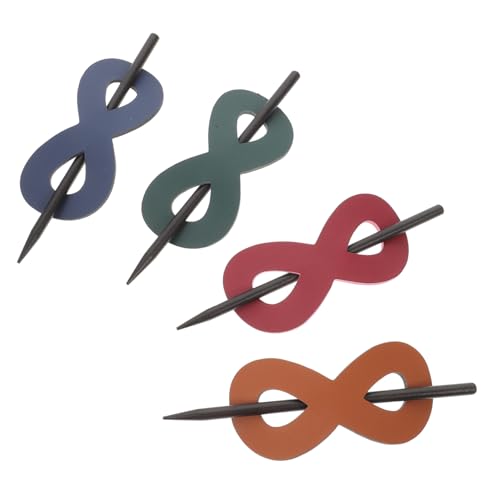 FRCOLOR 4stücke Leder Haarspange Für Damen Leder Pferdeschwanzhalter Holz Haar Stick Haar Halter Haarnadel Haare Dekorieren Und Halten von FRCOLOR