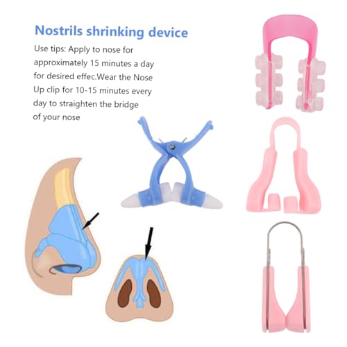 FRCOLOR 4stücke Nasen-up-clip Aus Silikon Nasenformungsclip Nasenlifting-clip Nasenbrückenglätter Nasenbrückenclip Nasen-up-shaper Nasenlifting-shaper Für Frauen Und Mädchen Einfach Anzuwe von FRCOLOR