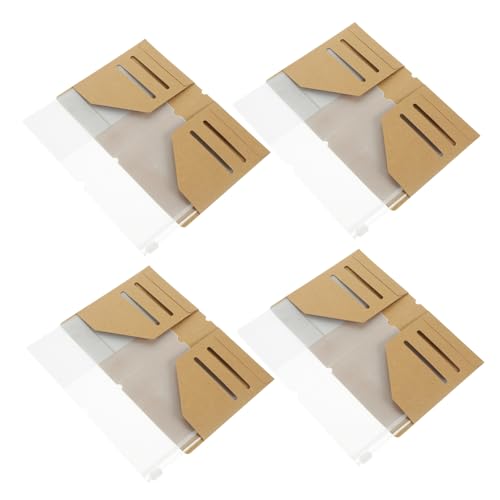 FRCOLOR 4stücke Reisepasshülle Aus Kraftpapier Mit PVC Reisepass Organizer Geldbörse Für Persönliche Gegenstände Reisen von FRCOLOR