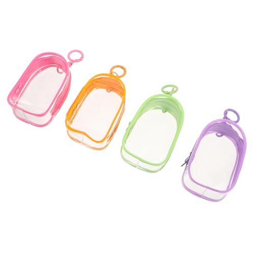 FRCOLOR 4stücke Transparente PVC-Spielzeug-Aufbewahrungstasche Mit Reißverschluss Durchsichtige Figuren-Organizer Für Sammlerstücke Puppen-ausstellungstasche Kleiner Transparenter von FRCOLOR