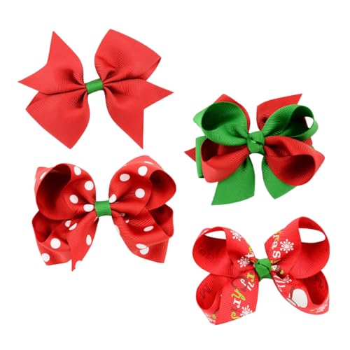 FRCOLOR 4stücke Weihnachten Haarspangen Schleifen Haarklammern Für Mädchen Party Haarschmuck Für Festliche Anlässe Glänzende Und Stilvolle Haar-accessoires von FRCOLOR