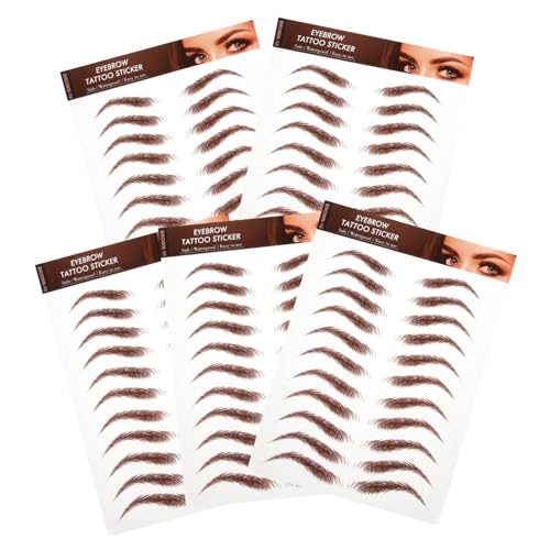 FRCOLOR 5blätter Augenbrauen-transfer-aufkleber Wasserfest Augenbrauen-aufkleber Abzieh-transfer von FRCOLOR