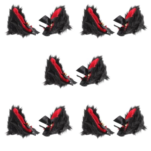 FRCOLOR 5 Paar Katzenohren Haarnadel Katzenohren Haar Katze Haarspangen Haarspange für Frauen Tierhaarspange Haarspange Katzenohren Clip auf Miss Requisiten Halloween Flanell von FRCOLOR