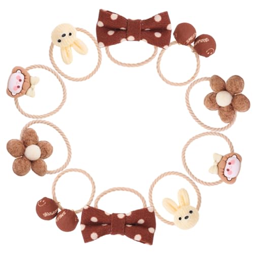 FRCOLOR 5er-pack Haargummis Mit Schleife Für Mädchen Pferdeschwanzhalter Haar-accessoires Weich Bequem Nicht-stylingfähige Haarseile Für Junge Mädchen von FRCOLOR