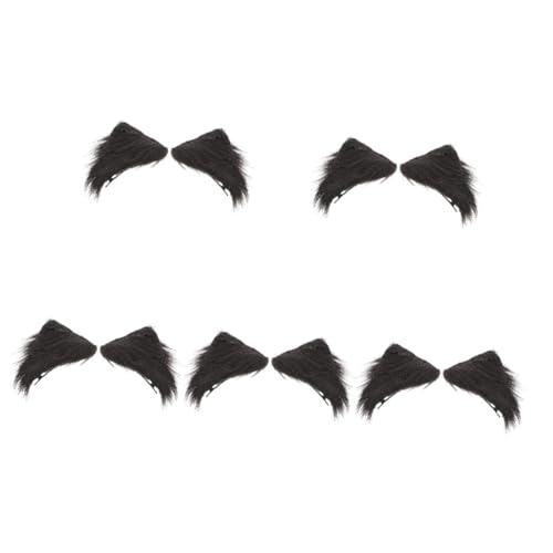 FRCOLOR Bär Ohren Haarclip Katzenohren Mit Haarklammer 5 Paare Katzenohren Haarnadel Katzenohren Haarspange Tierohren Haarspange Tierhaar Haarspange Mädchen Kopfbedeckung Seitenclip Flanell von FRCOLOR