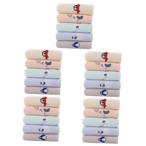 FRCOLOR 5 Sätze Gesichtshandtuch Für Cartoon-handtuch Saugfähig Babyhandtücher Mit Kapuze Baumwoll-waschlappen Handtücher Zum Waschen Des Gesichts Gesichtstuch Baumwolle 5 Stück * 5 von FRCOLOR