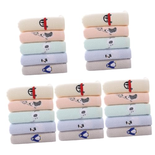 FRCOLOR 5 Sätze Gesichtshandtuch Für Saugfähig Cartoon-handtuch Kinderhandtücher Handtuch Waschbar Handtücher Zum Waschen Des Gesichts Gesichtswaschtuch Baumwolle 5 Stück * 5 von FRCOLOR