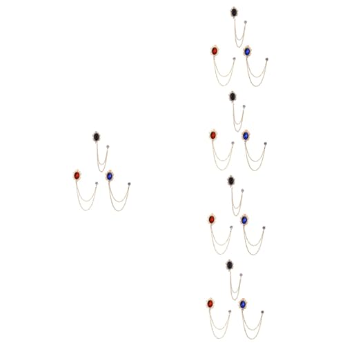 FRCOLOR 5 Sätze Herren Anstecknadel Brosche Mit Kette Edelsteinen Teiliges Stilvolle Anzugaccessoires Für Vatertag Modisches Design Für Besondere Anlässe 3 Stück * 5 von FRCOLOR