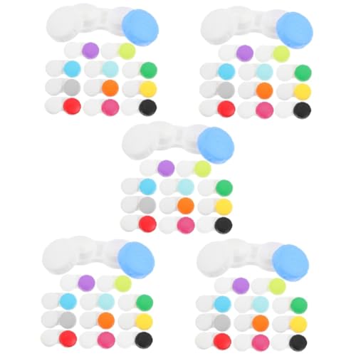 FRCOLOR 5 Sätze Kontaktlinsenbehälter Behälter Für Kosmetische Linsen Klarer Fall Kontakte Auge Reisen Tasche Kleiner Objektivhalter Bezaubernder Objektiv-Organizer Plastik 12 Stück * 5 von FRCOLOR