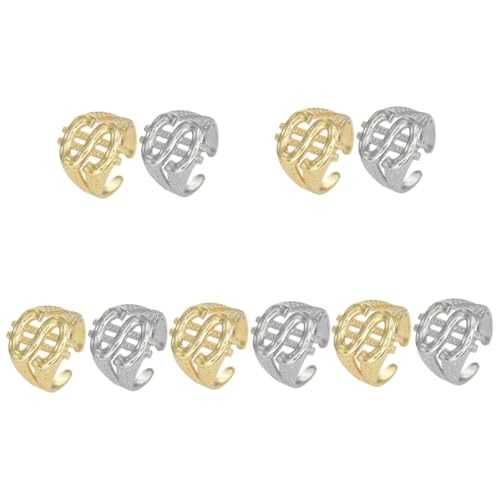 FRCOLOR 5 Sätze Offene Metallringe Für Männer Verstellbare Dollarzeichen Ringe Stylische Finger Schmuckstücke Für Besondere Anlässe 2 Stück * 5 von FRCOLOR