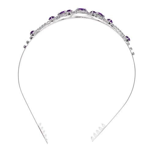 FRCOLOR 5 Stk Stirnband mit Strasskrone Kopfbedeckungen für Damen hochzeit braut stirnband elegant kinder krone juweli Tiara die Krone Strass-Krone braut kopfschmuck Zinklegierung Violett von FRCOLOR