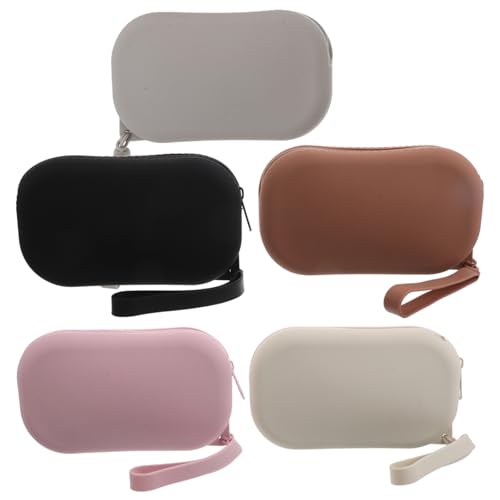 FRCOLOR 5stücke Silikon-Tasche Mit Reißverschluss Kompakter Reise-Organizer Für Kosmetika Münzen Und Schlüssel Tragbar Für Damenhandtaschen von FRCOLOR