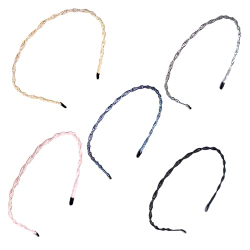 FRCOLOR 5St Beanie gewelltes Stirnband kinder haarschmuck haarband Beige rosa Haarbänder haar gummi haar band hairwrap hairband haar bänder hair band gebrochenes Haar Haarnadel Frau Stoff von FRCOLOR