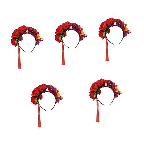 Rose 5 Stück Blumengirlande Damenkostüme Maskerade Brautkronen Zubehör Mädchen Feiertage Blumenkopfbänder Krone Requisiten Kranz Tag Stirnbänder Hochzeit Kostüm Cosplay Haarreifen von FRCOLOR